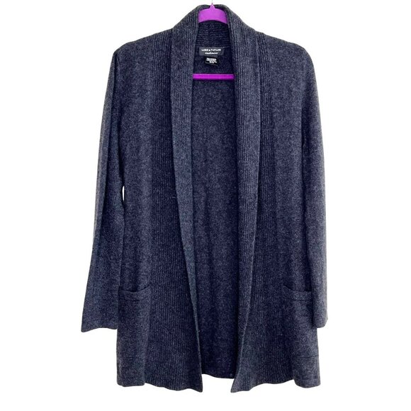 LORD & TAYLOR 100% Cashmeree Charcoal Gray Open Front Cardigan Sweater XS - Picture 2 of 10